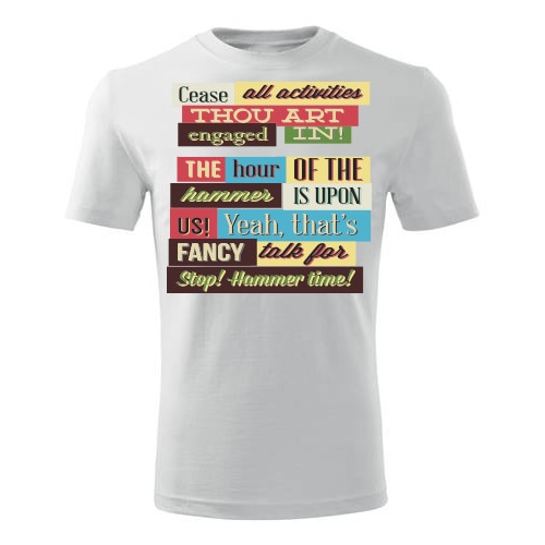 Tricou Cease all activities barbati alb, M