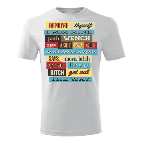 Tricou Remove thyself barbati alb, S