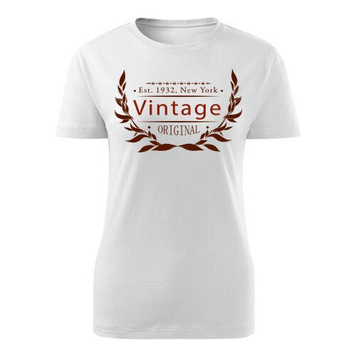 Tricou Vintage dama alb, M