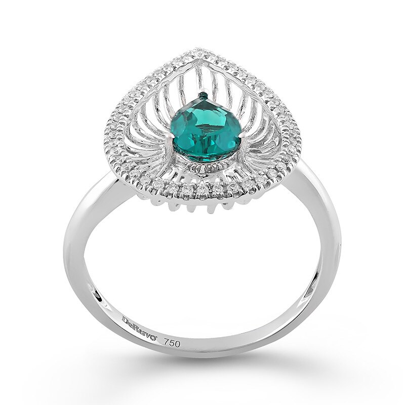 Inel Deruvo Aur 18k Diamante, Smarald, 52 R24600CEMWN-W