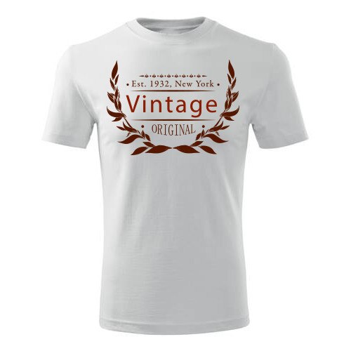 Tricou Vintage barbati alb, L