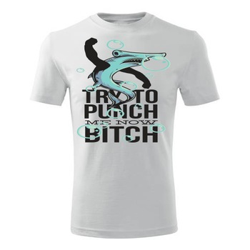 Tricou Try to punch barbati alb, S Tricou Try to punch barbati alb, S