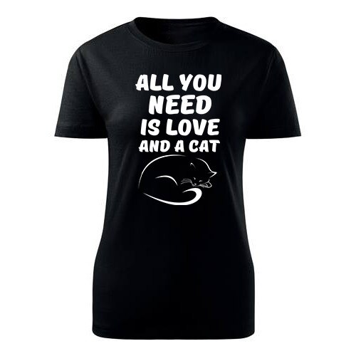 Tricou Whitout my cat dama negru, M