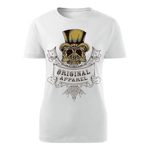 Tricou rock Original skull dama alb, XS