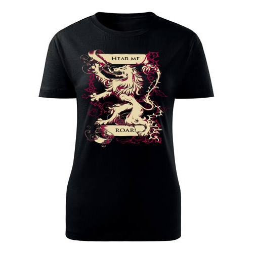Tricou Royal lion dama negru, M