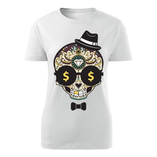 Tricou rock Rich dead guy dama alb, M
