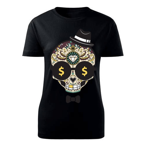 Tricou rock Rich dead guy dama negru, S