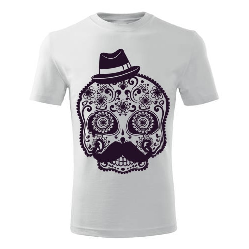 Tricou rock Happy hat barbati alb, S