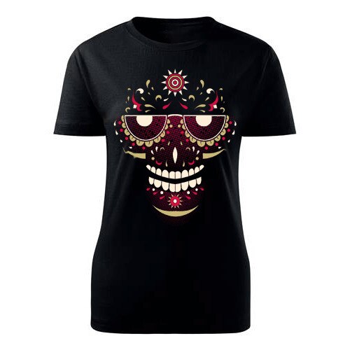 Tricou rock Smiley skull dama negru, M