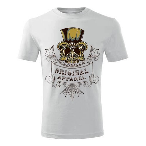 Tricou rock Original skull barbati alb, S
