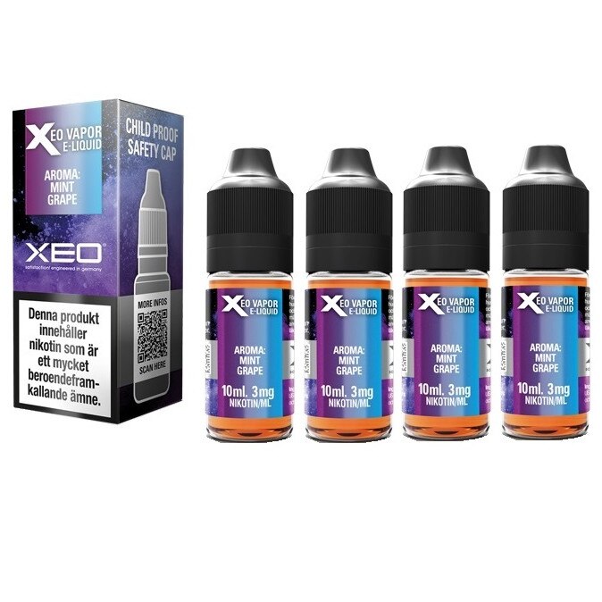 Pachet 5 x 10ml Lichid Tigara Electronica Premium Xeo Mint Grape, Fabricat in Germania, Fara Nicotina, 70%VG si 30%PG