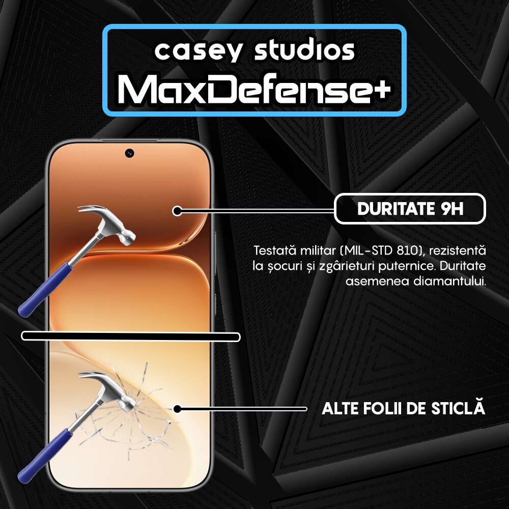 Folie Sticla CASEY STUDIOS™ compatibila cu Honor 600 / 600 Pro, Full Cover 3D, Full Glue, Duritate Militara, Ultra HD, Anti Zgarieturi, Anti Amprente, Anti Socuri, Sticla Securizata, Protectie Profesionala Ecran, MaxDefense+, Margini Negre
