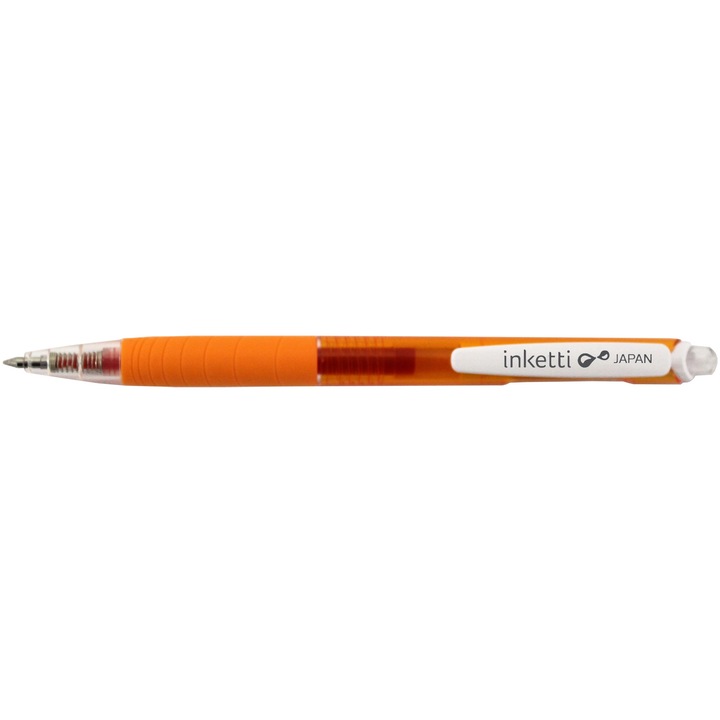Гел писалка Penac Inketti, гумен грип, 0,5 мм, прозрачно оранжево тяло - Orange Writing