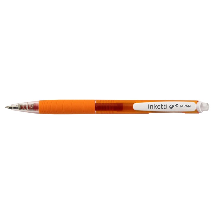 Penac Inketti gél toll, gumírozott markolat, 0.5mm, átlátszó narancssárga test - Narancssárga írás