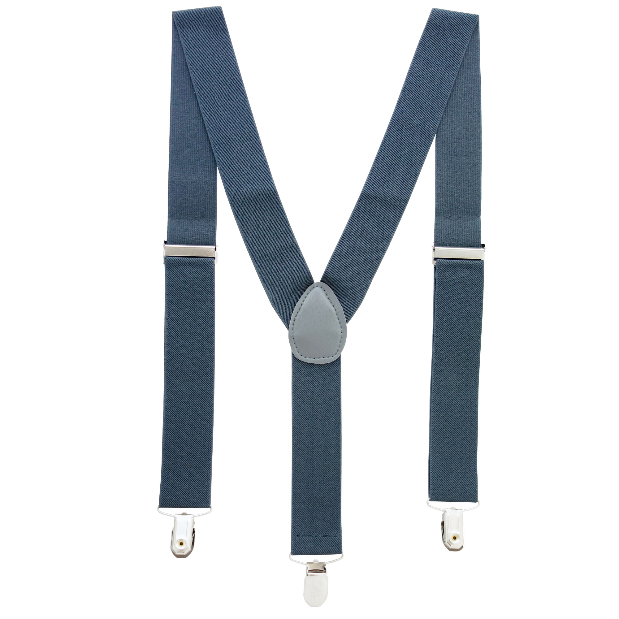 Bretele adulti unisex, gri inchis, cu inchizatori metalice, 35 mm, BUGRM