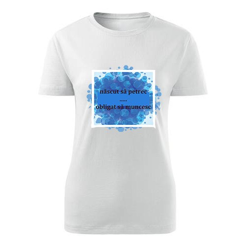 Tricou Nascut sa petrec dama alb, M