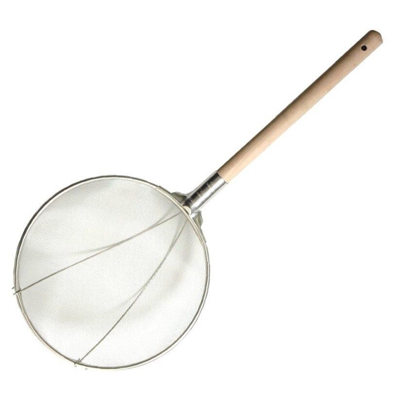 Strecurator inox,diametru 30cm, cu maner lemn, HoReCa