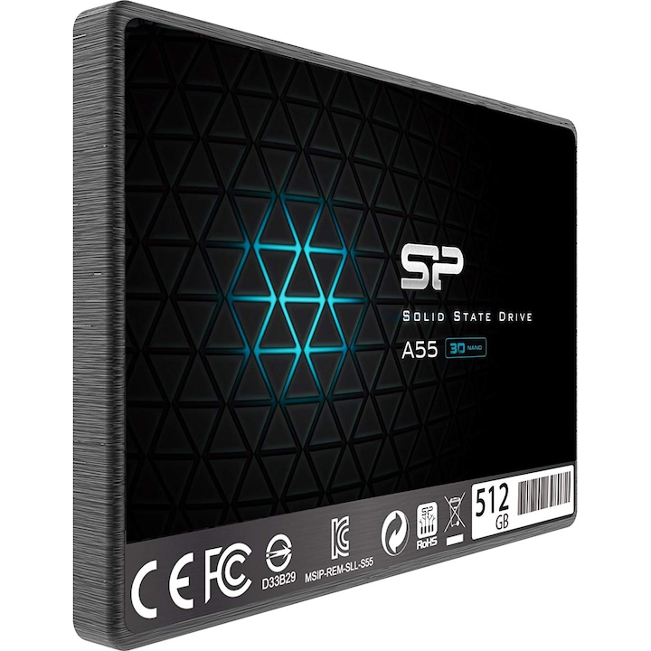 Solid State Drive (SSD) Silicon Power A55, 512GB, 2.5", 7mm, SATA III