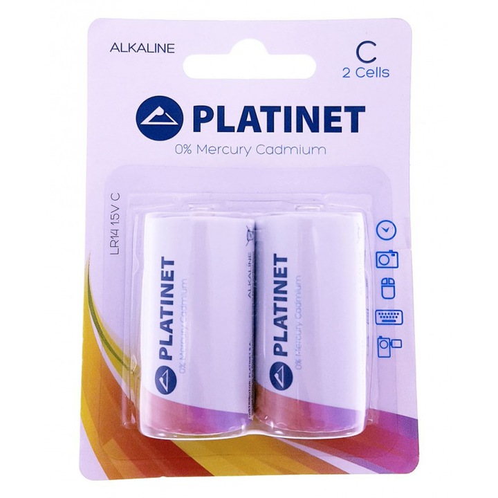 Baterii Platinet Alkaline PRO LR14 BLISTER*2 [43732] (pret/set) - PMBLR142B LR14