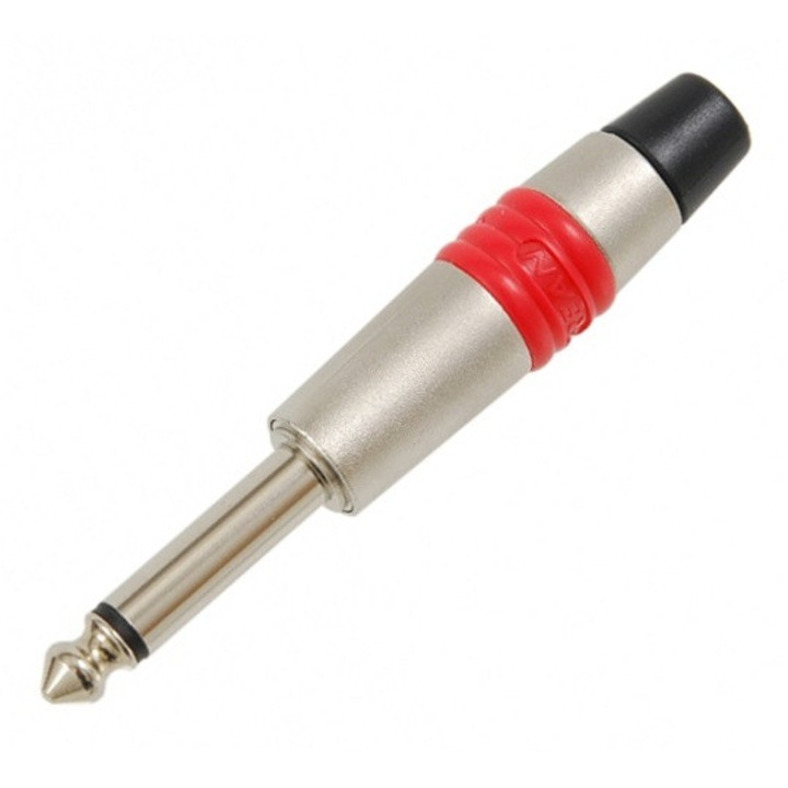 Conector Jack cu 2 Poli 6.3 mm Rean NYS224C-2 Rosu