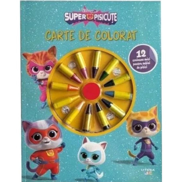 Disney. Superpisicute. Carte de colorat. 12 creioane mici pentru maini de pitici, Disney