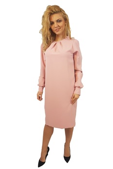 Rochie casual Adelina Teodora, material sintetic Angelica, Roz, S-M Rochie casual Adelina Teodora, material sintetic Angelica, Roz, S-M