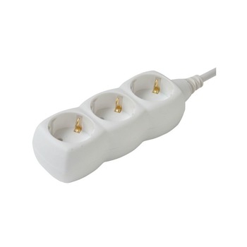 Cablu prelungitor, 3 prize, 250V, 5m lungime, de interior, alb, Home Cablu prelungitor, 3 prize, 250V, 5m lungime, de interior, alb, Home