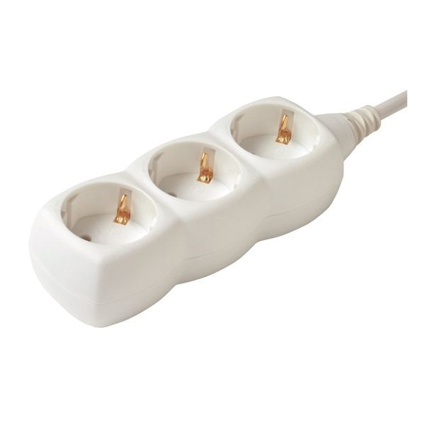 Cablu prelungitor, 3 prize, 250V, lungime 3 m, de interior, alb, Home