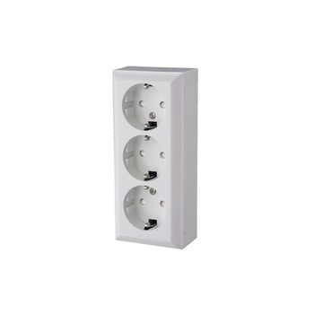 Priza de retea cu impamantare, 230V, 3 socluri, IP20, de interior, Home Priza de retea cu impamantare, 230V, 3 socluri, IP20, de interior, Home