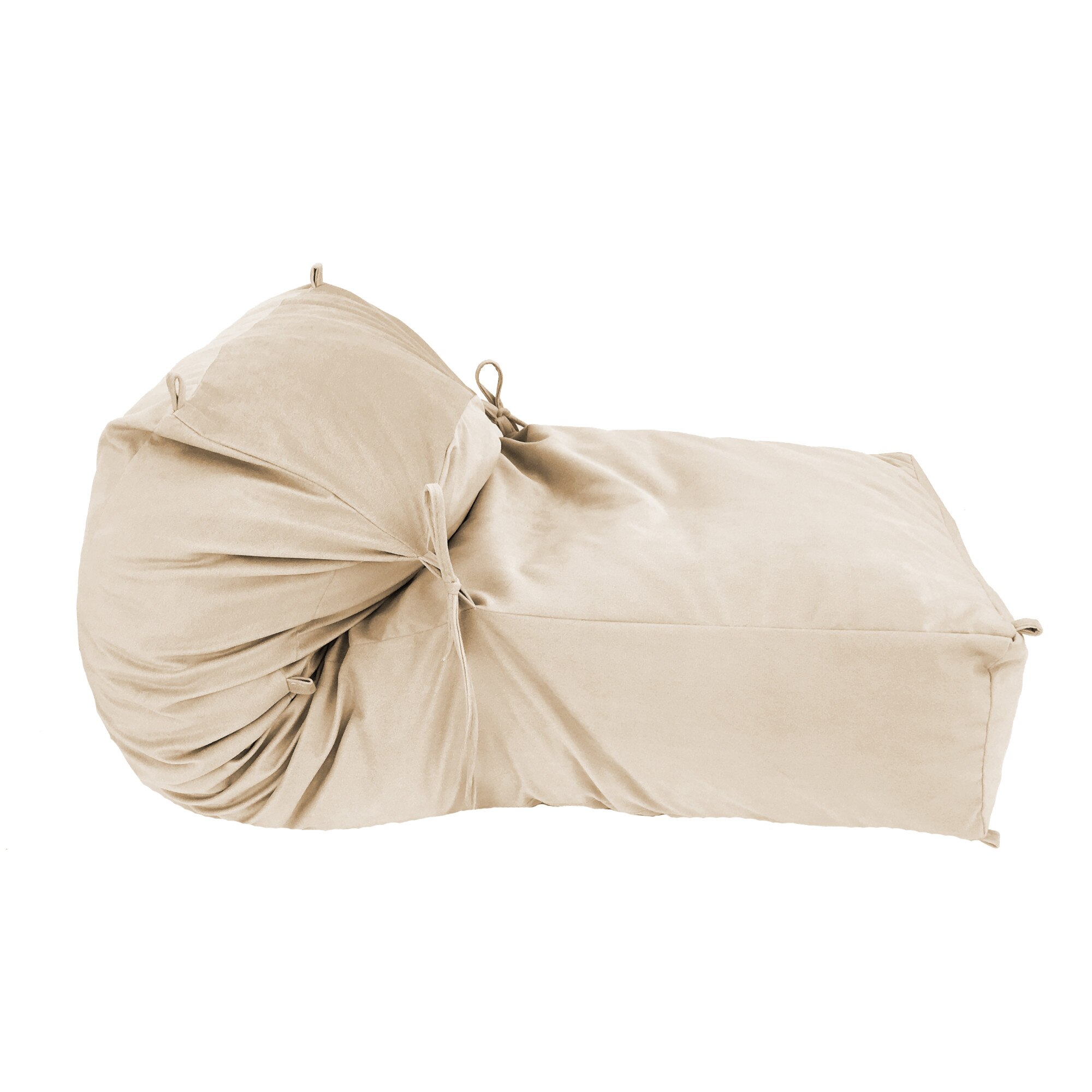 Fotoliu Pufrelax Yoga XL - Beige (Gama Plush Honey) umplut cu fulgi de burete memory mix®