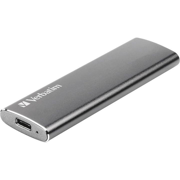SSD Extern Verbatim Vx500, 1TB, Argintiu, USB-C 3.2 Gen2, Design rezistent la socuri