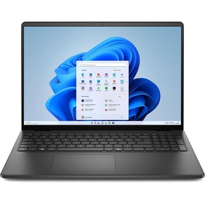 Laptop DELL, 16" WUXGA Touchscreen, Intel Core 7 150U pana la 5.4 GHz, 16 GB RAM DDR5 5200, 1 TB SSD, Intel® Graphics, Windows 11 Home, Black 1 TB