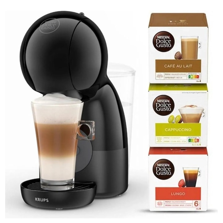 Espresso manual, 3 trepte de temp, Capsule Nespresso/cafea macinata/pad cafea, Abur/ apa calda, detartrare automata, eliberare automata a presiunii, preincalzire de 20s, 1, 7L