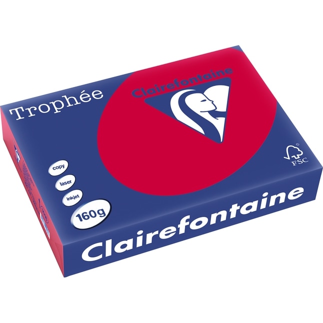 Carton Clairefontaine A4,160g/mp, color intens, 250 file/top, Rosu