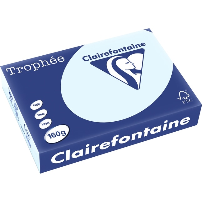 Carton Clairefontaine A4,160g/mp, color pal, 250 file/top, Bleu