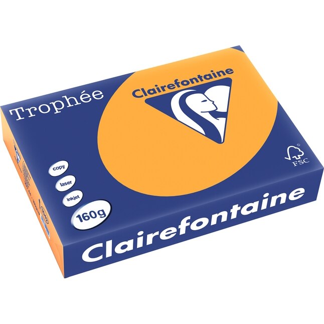Carton Clairefontaine A4,160g/mp, color pal, 250 file/top, Orange
