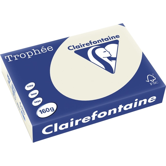 Carton Clairefontaine A4,160g/mp, color pal, 250 file/top, Pearl grey