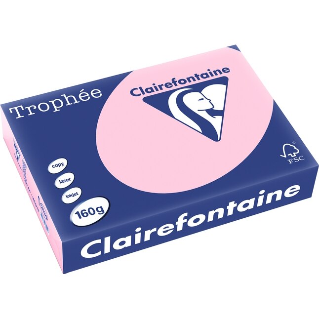 Carton Clairefontaine A4,160g/mp, color pal, 250 file/top, Roz