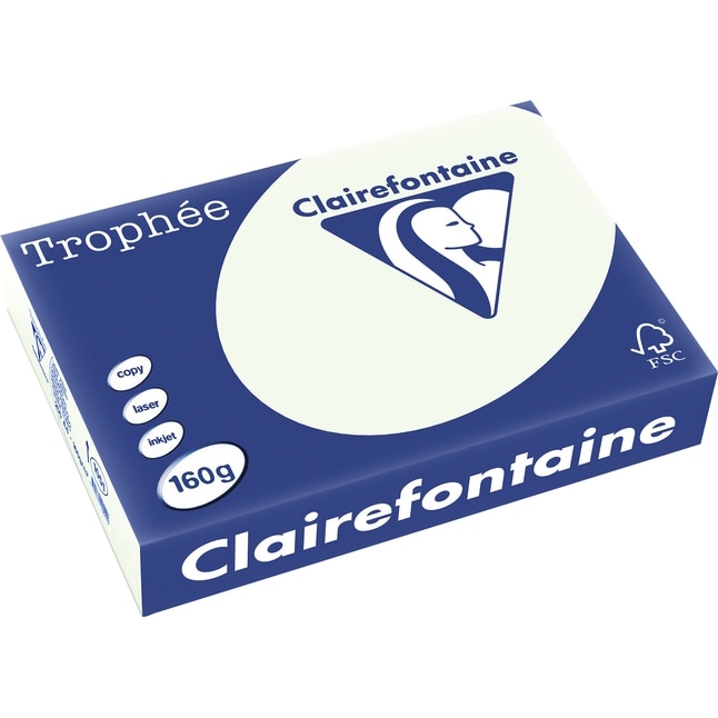 Carton Clairefontaine A4,160g/mp, color pal, 250 file/top, Pale green