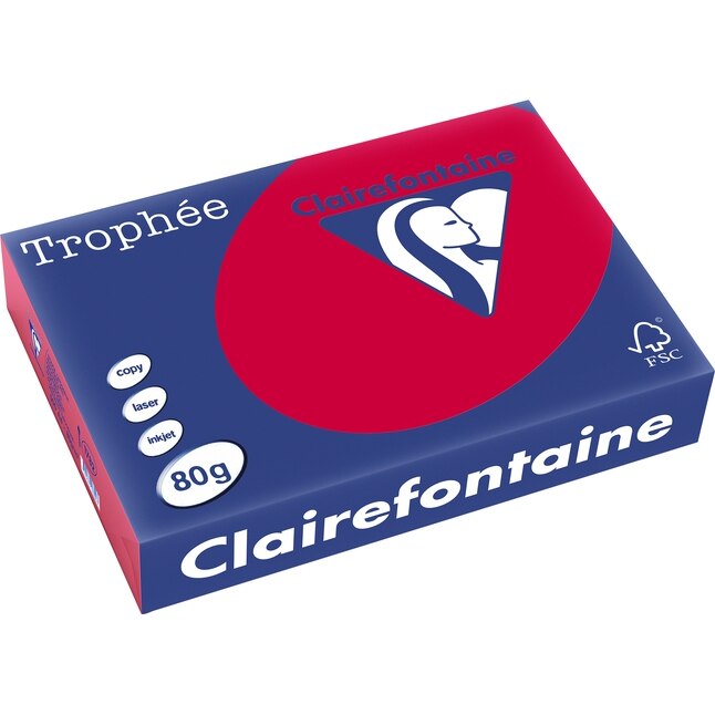 Hartie Clairefontaine A4, 80g/mp, color intens, 500/top, Bordo