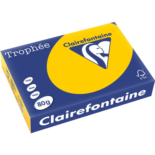 Hartie Clairefontaine A4, 80g/mp, color intens, 500/top, Sunflower