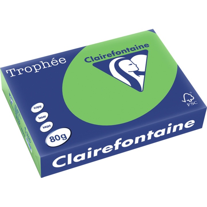 Hartie Clairefontaine A4, 80g/mp, color intens, 500/top, Verde