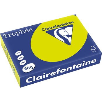 Hartie Clairefontaine A4, 80g/mp, color intens, 500/top, Verde fluo Hartie Clairefontaine A4, 80g/mp, color intens, 500/top, Verde fluo