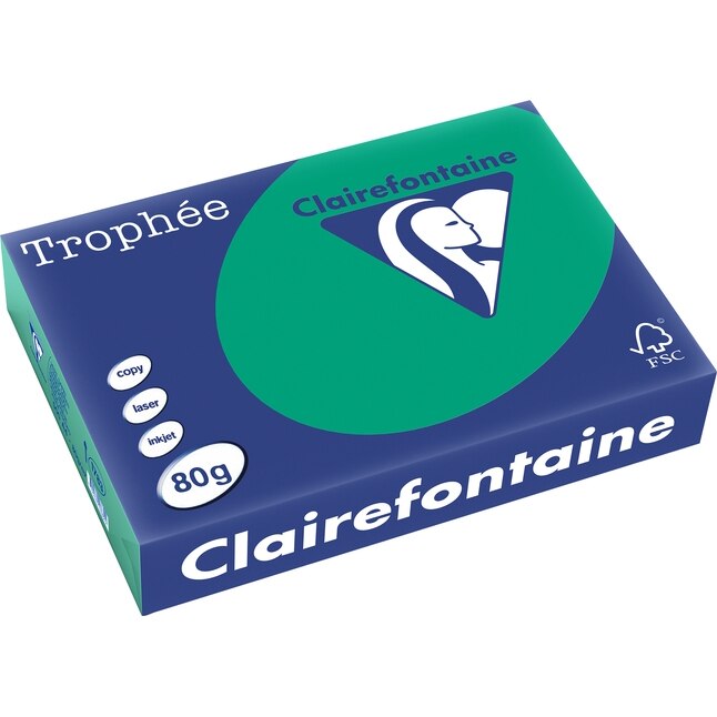 Hartie Clairefontaine A4, 80g/mp, color intens, 500/top, Verde inchis