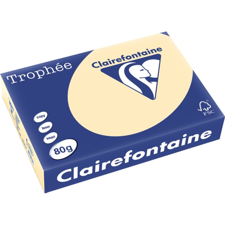 Хартия Clairefontaine A4, 80g/m2, блед цвят, 500/top, Beige