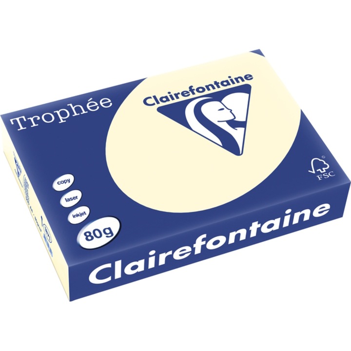 Копирна хартия Clairefontaine A4, 80g/m2, блед цвят, 500/top, Ivoire