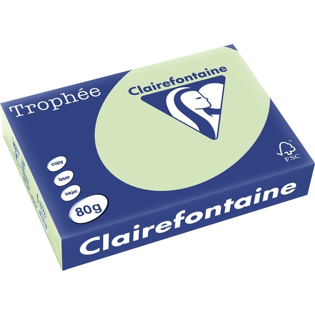 Hartie Clairefontaine A4, 80g/mp, color pal, 500/top, Jade