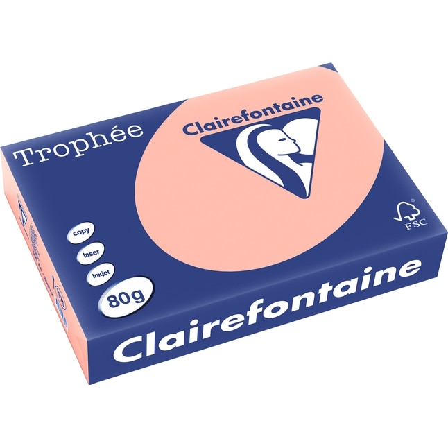 Hartie Clairefontaine A4, 80g/mp, color pal, 500/top, Peach