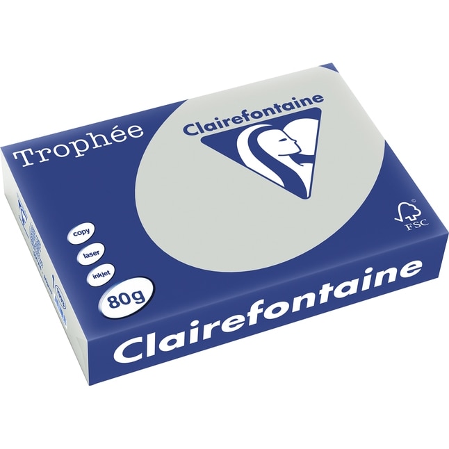 Hartie Clairefontaine A4, 80g/mp, color pal, 500/top, Steel grey