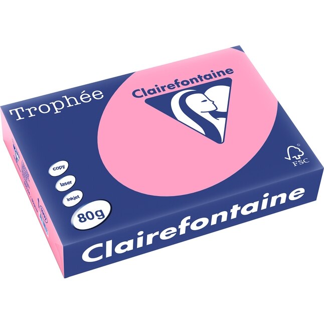 Hartie Clairefontaine A4, 80g/mp, color pal, 500/top, Wild Rose